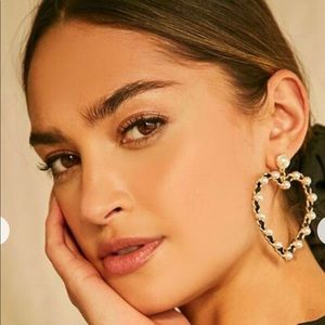 Heart Hoop Drop Earrings